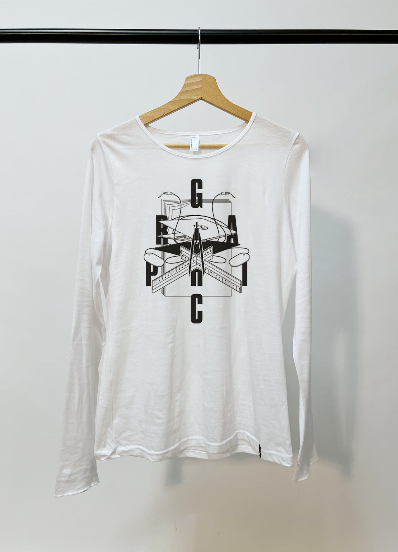 Graphic, T-Shirt, langarm, Damen