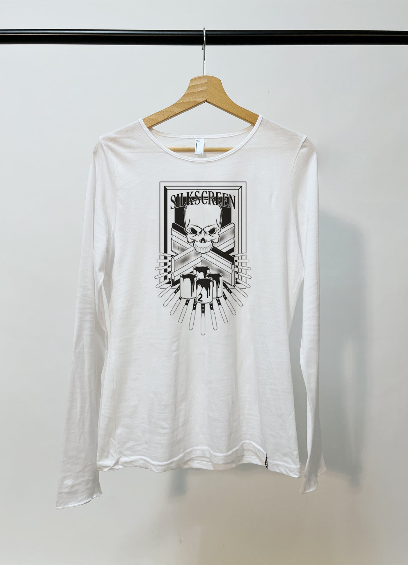 Siebdruck, T-Shirt, langarm, Damen