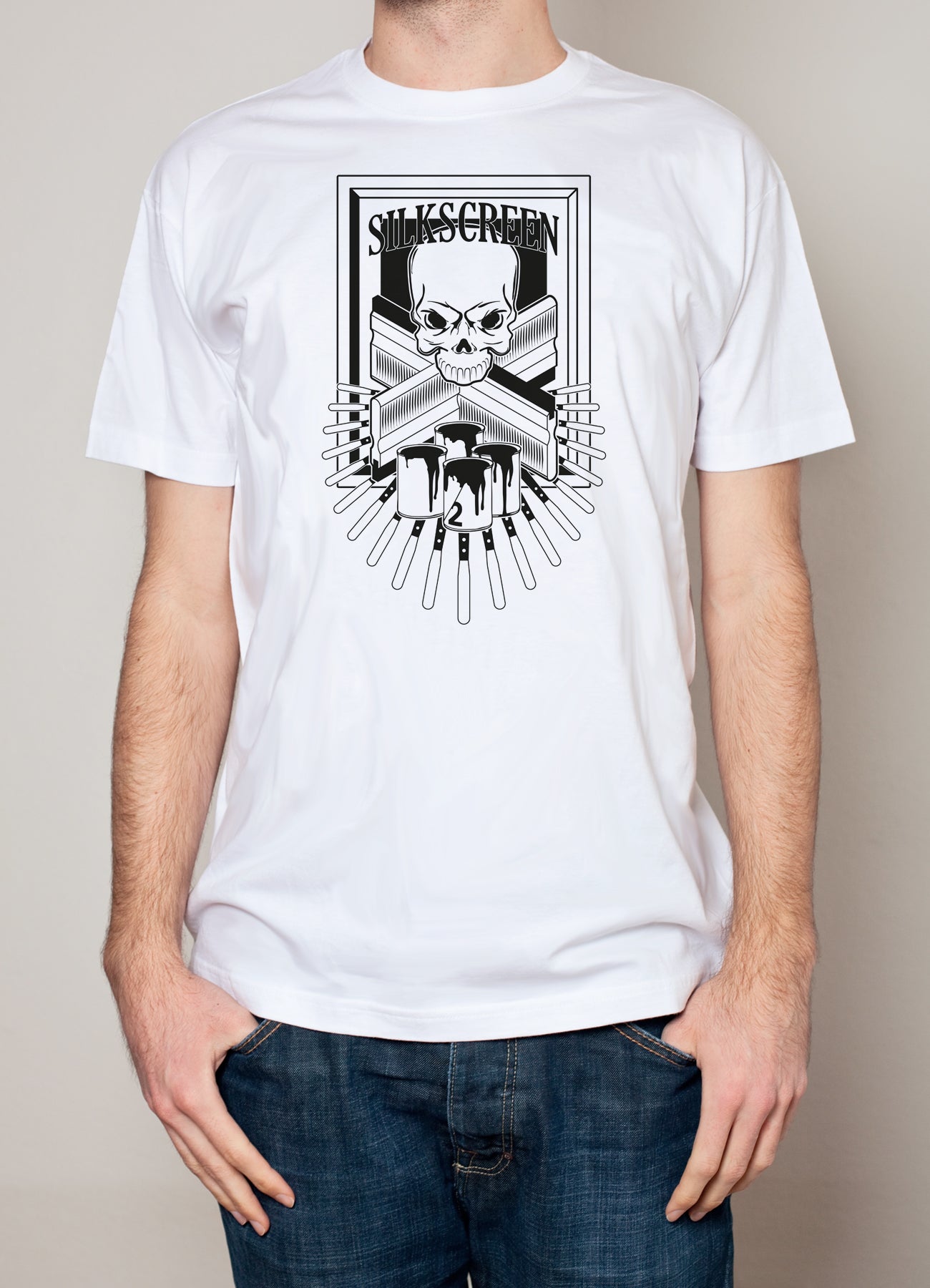 Siebdruck, T-Shirt, kurzarm, Herren