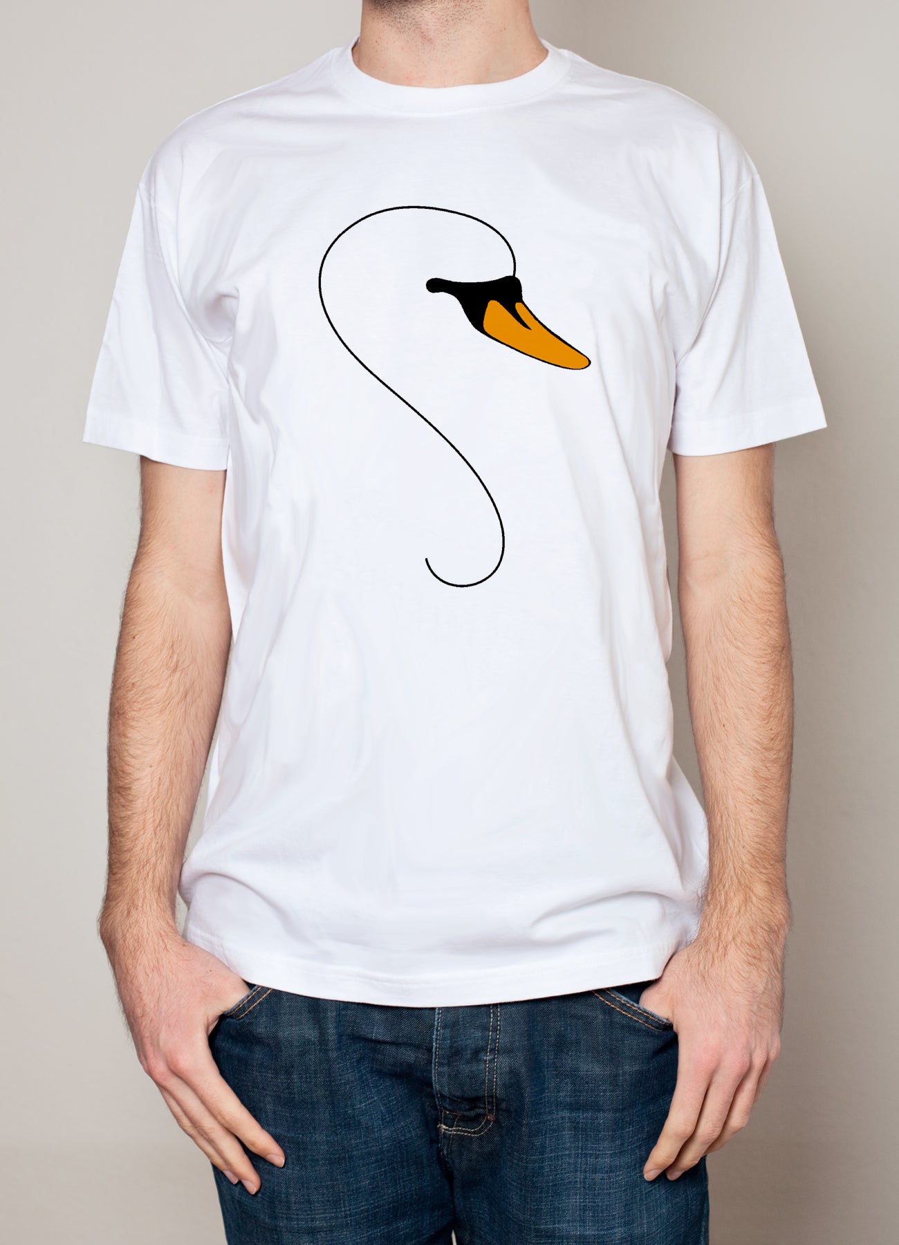 Schwan, T-Shirt, kurzarm, Herren